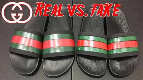 fake fake red gucci slides|Gucci knockoff slides.